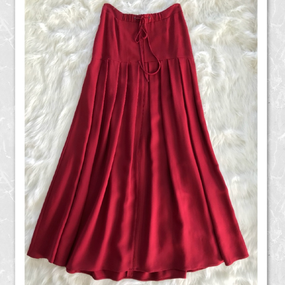 HELLESSY Abril merlot pleated maxi skirt